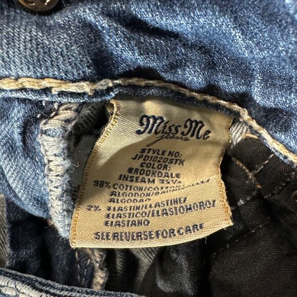 Miss Me Jeans Womens 28 Blue Irene Skinny Flap Pockets Low Rise Stretch Denim - Picture 8 of 12